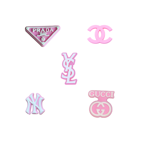 Merki bleikt - Crocs skraut 5 stk í pakka