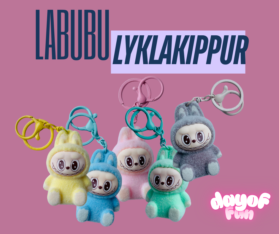 Lyklakippa -Labubu bleik