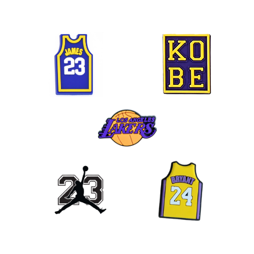 Lakers - Crocs skraut 5 stk í pakka